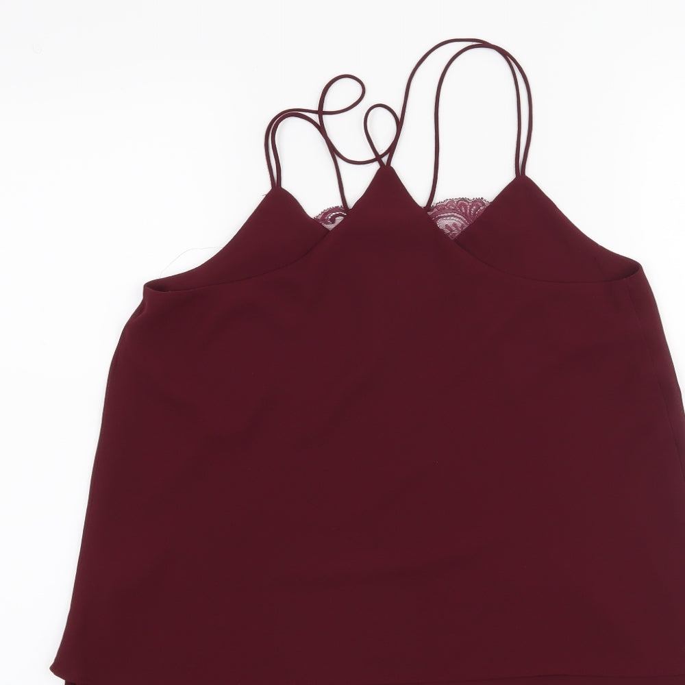 New Look Womens Red Basic Blouse Size 8