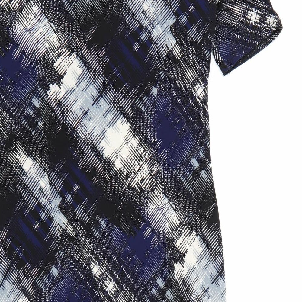 Marks & Spencer Womens Blue Geometric A-Line Size 8