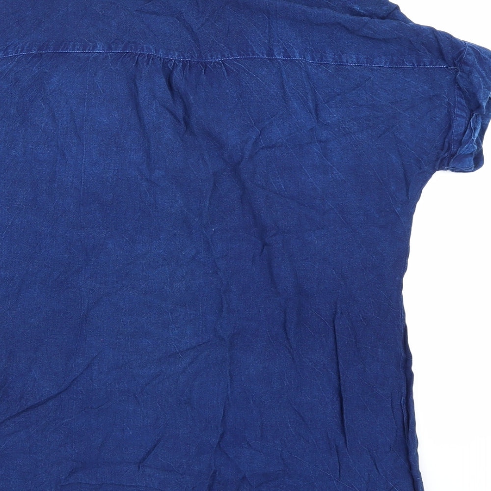 Anna Rose Womens Blue Denim Basic T-Shirt Size 14