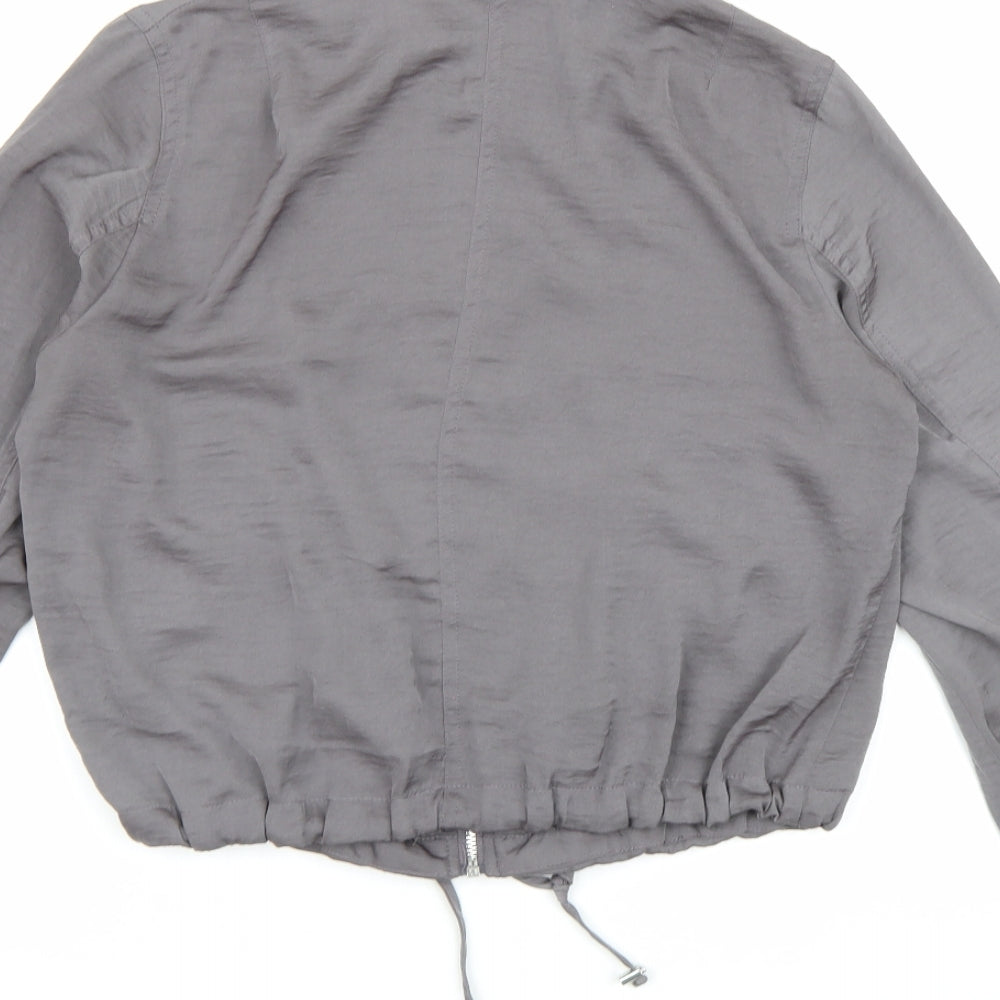 Divided by H&M Womens Grey Satin Jacket Size 10