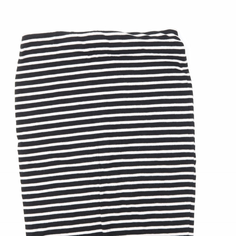 Basic Womens Multicoloured Striped A-Line Skirt Size M