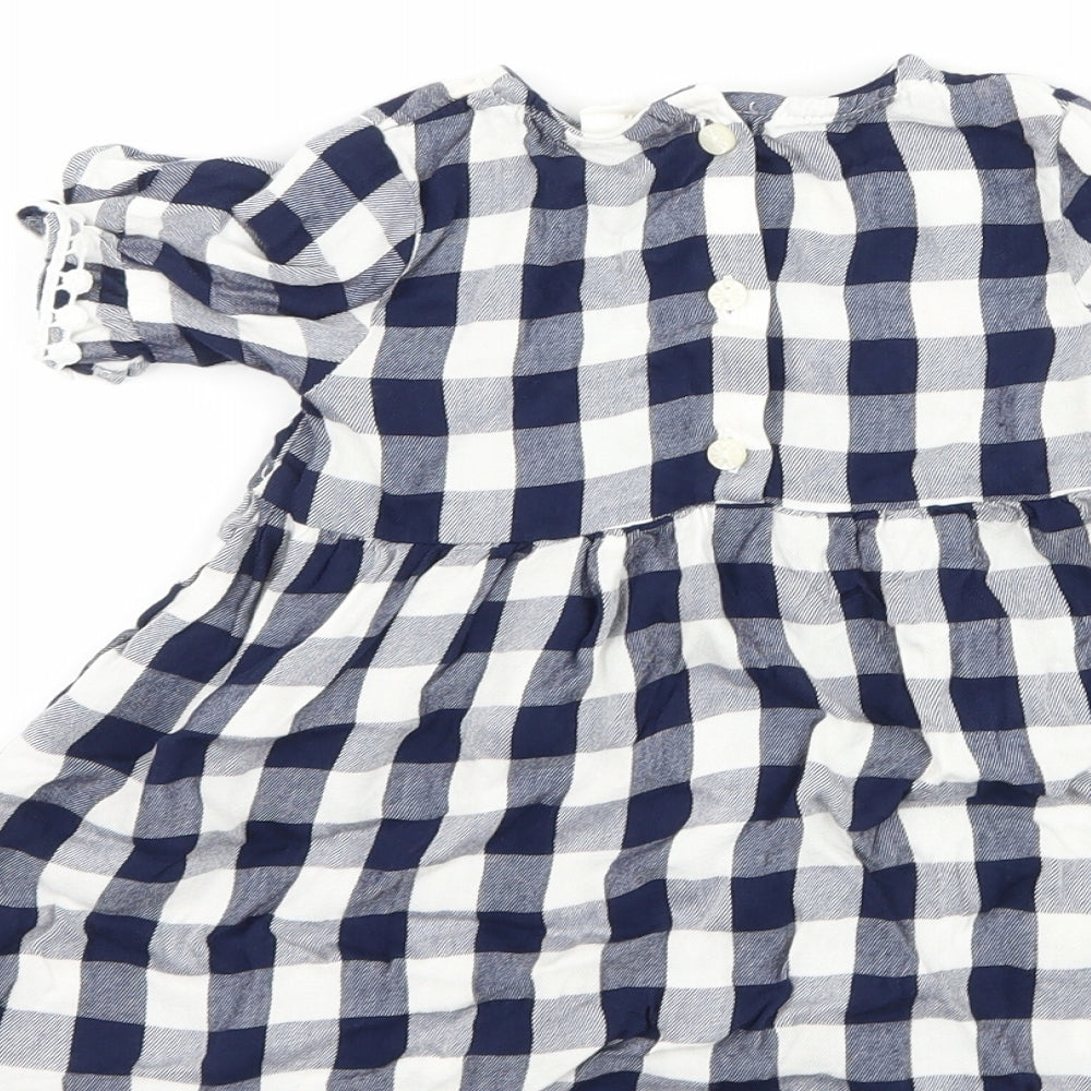 H&M Girls Blue Check A-Line Size 12 Months