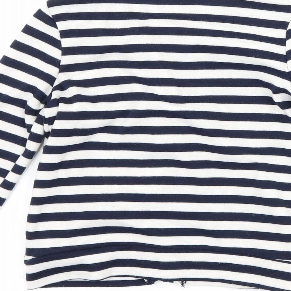 tong nian shi Girls Blue Striped Jacket Size 6 Years