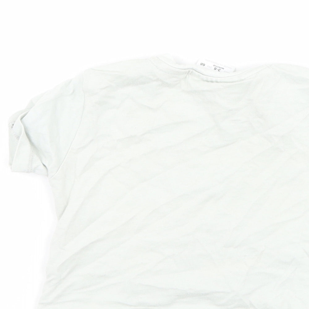 Zara Baby Blue Basic T-Shirt Size 3-6 Months - batman dad slogan