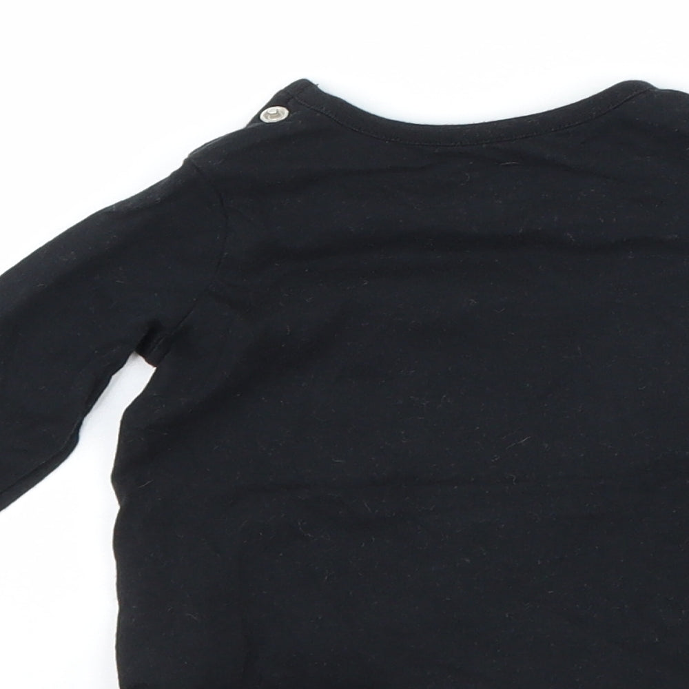 F&F Boys Black Basic T-Shirt Size 0-3 Months - DInosaur