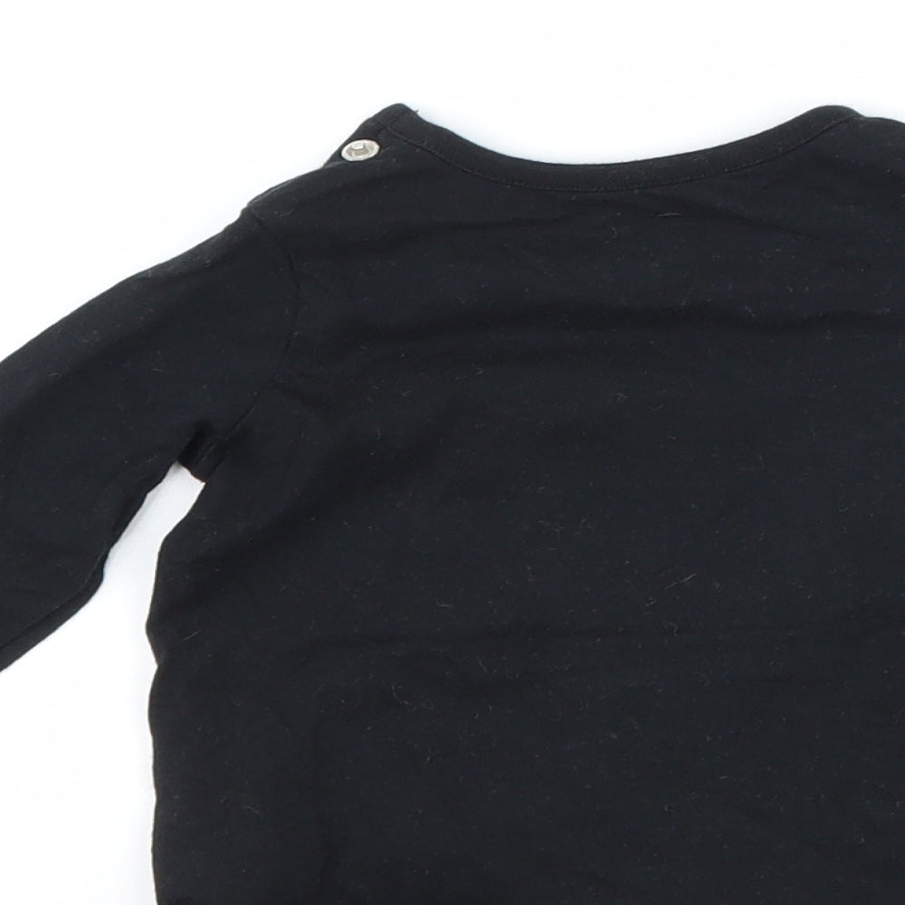 F&F Boys Black Basic T-Shirt Size 0-3 Months - DInosaur