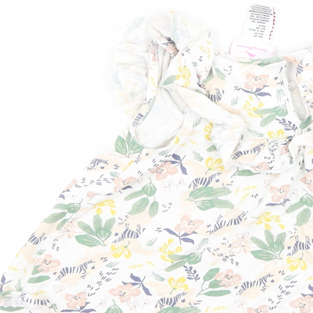 Tommy Bahama Girls White Floral Basic Tank Size 2-3 Years