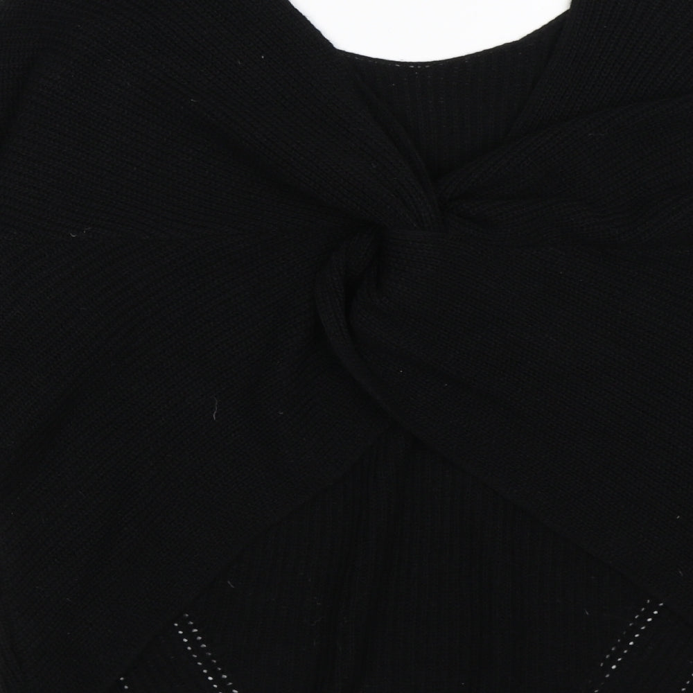 F&F Womens Black Knit Pullover Jumper Size 12