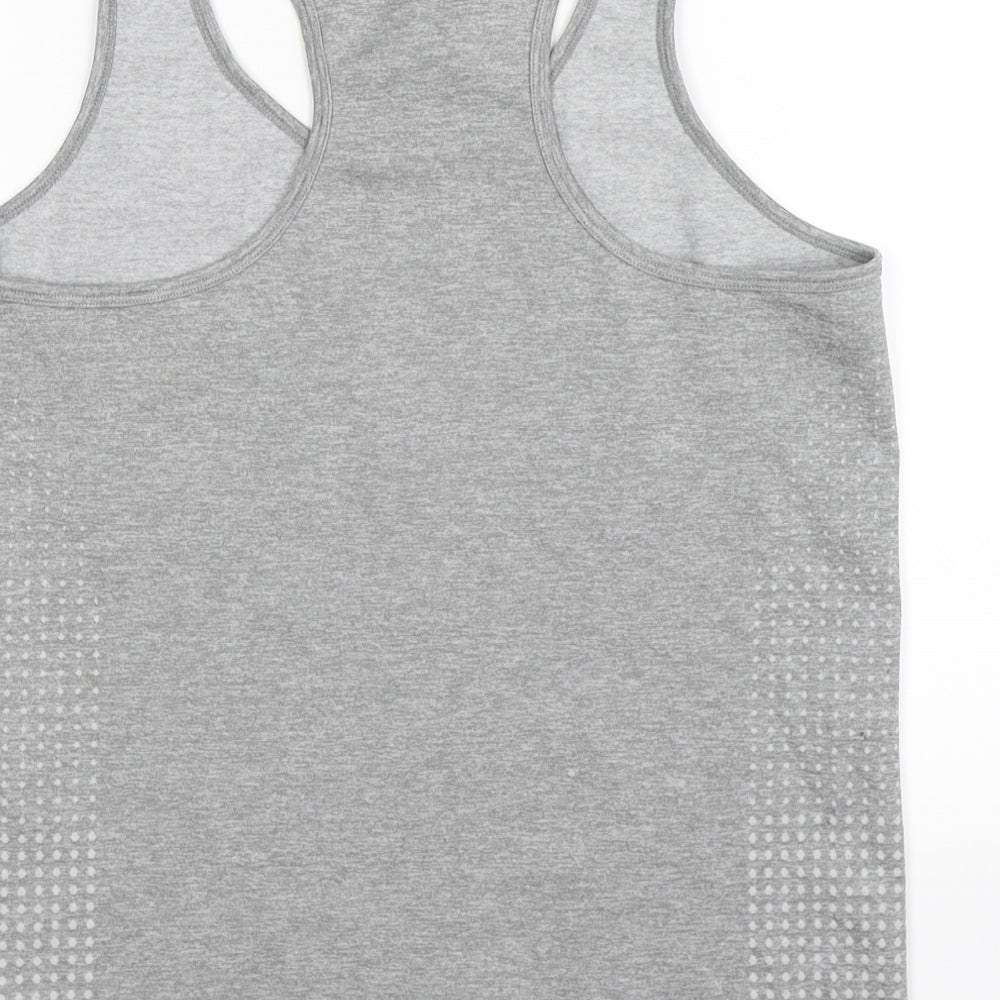 workout Womens Grey Polka Dot Basic Tank Size 14