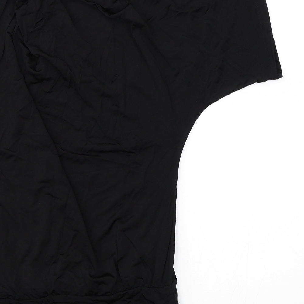 Preworn Womens Black Basic Blouse Size 8