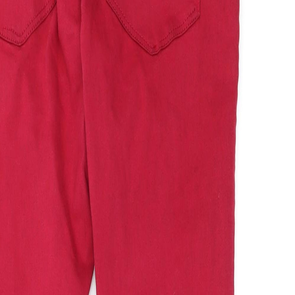 Stradivarius Womens Red Denim Skinny Jeans Size 12 L27 in