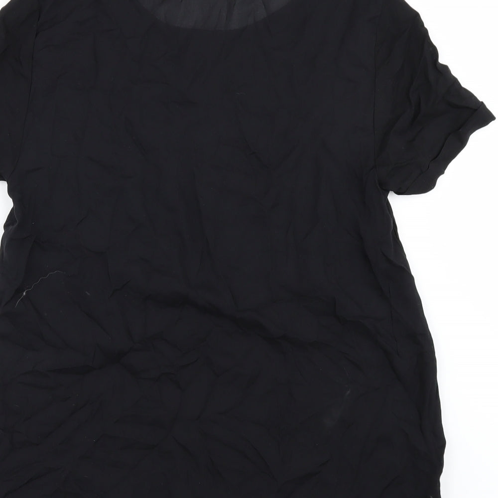 H&M Womens Black Basic Blouse Size 8