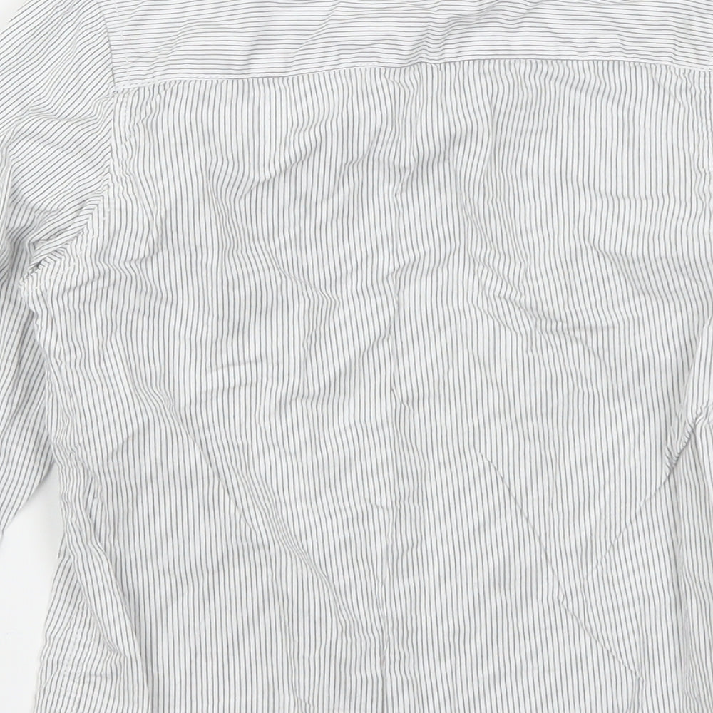 Rebel Boys Grey Striped Basic Button-Up Size 7-8 Years