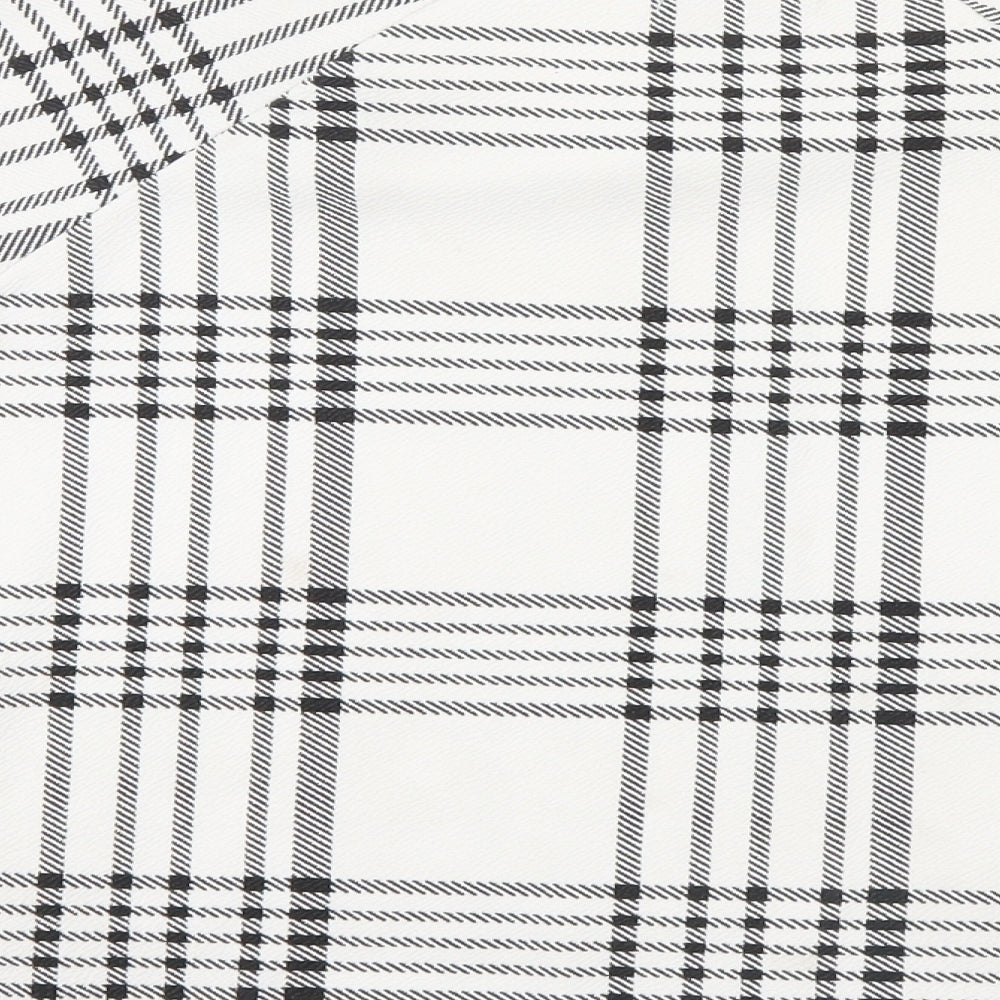 Select Womens White Check Basic Blouse Size 12