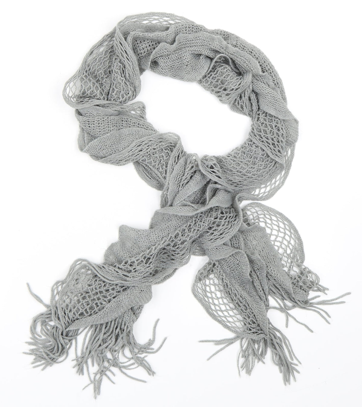 Front view of Preworn women’s grey scarf