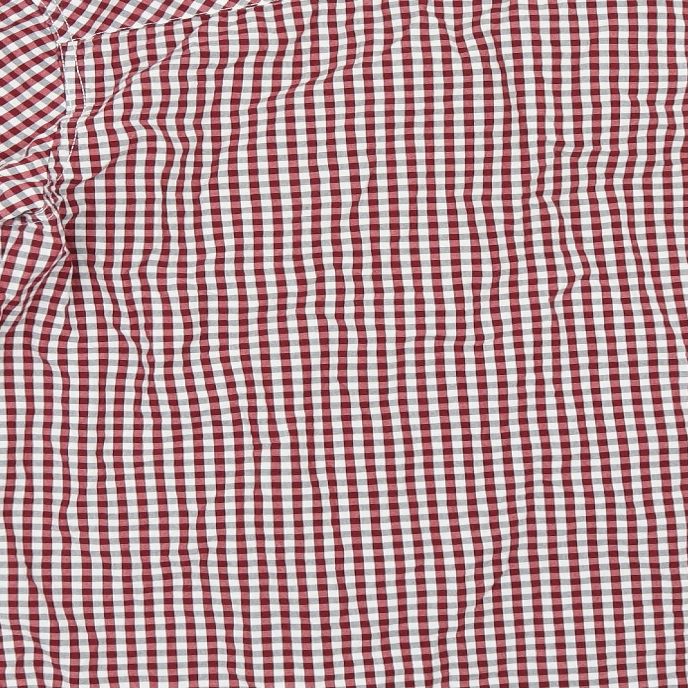 Diverse Mens Red Check Button-Up Size M