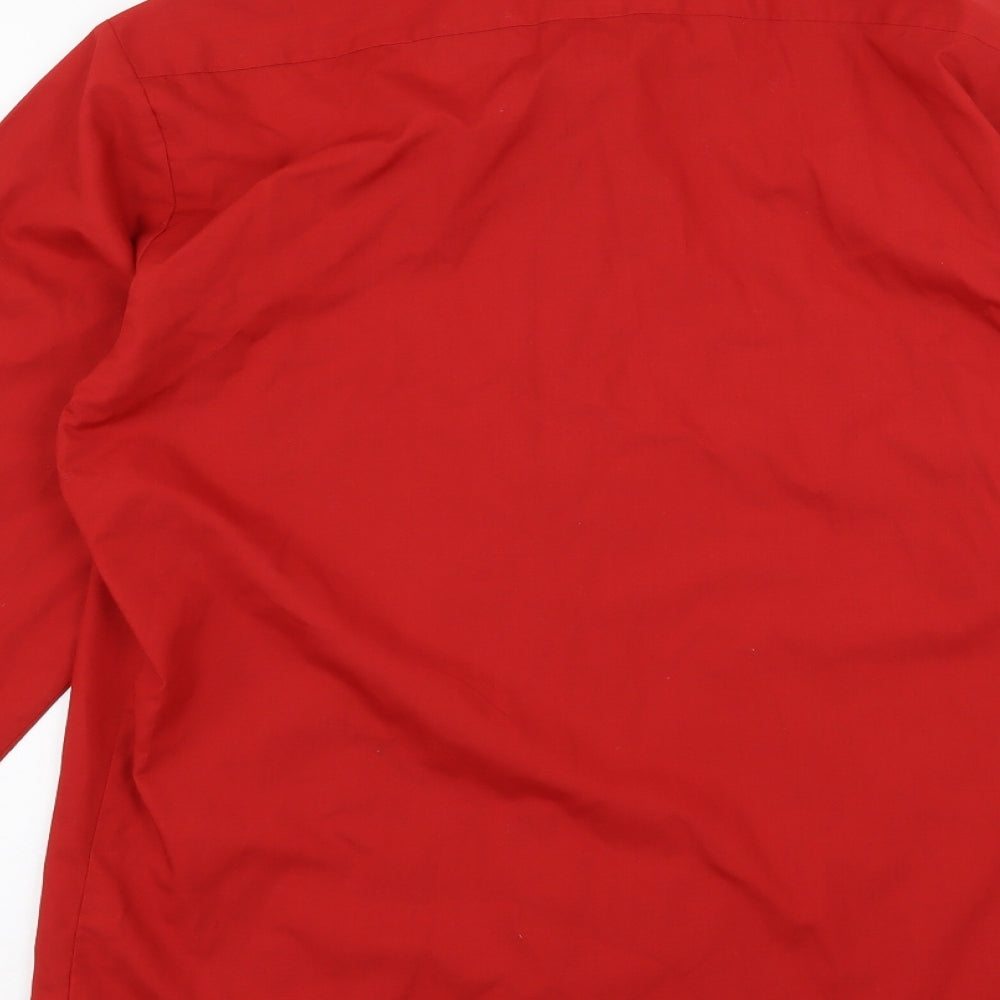 Premier Mens Red Button-Up Size 14.5