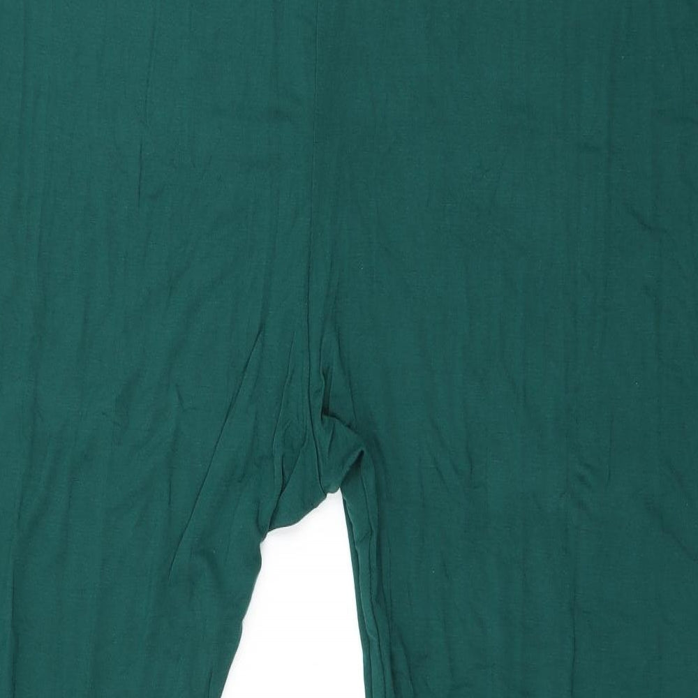 Yours Womens Green Jersey Capri Leggings Size 34 L29 in