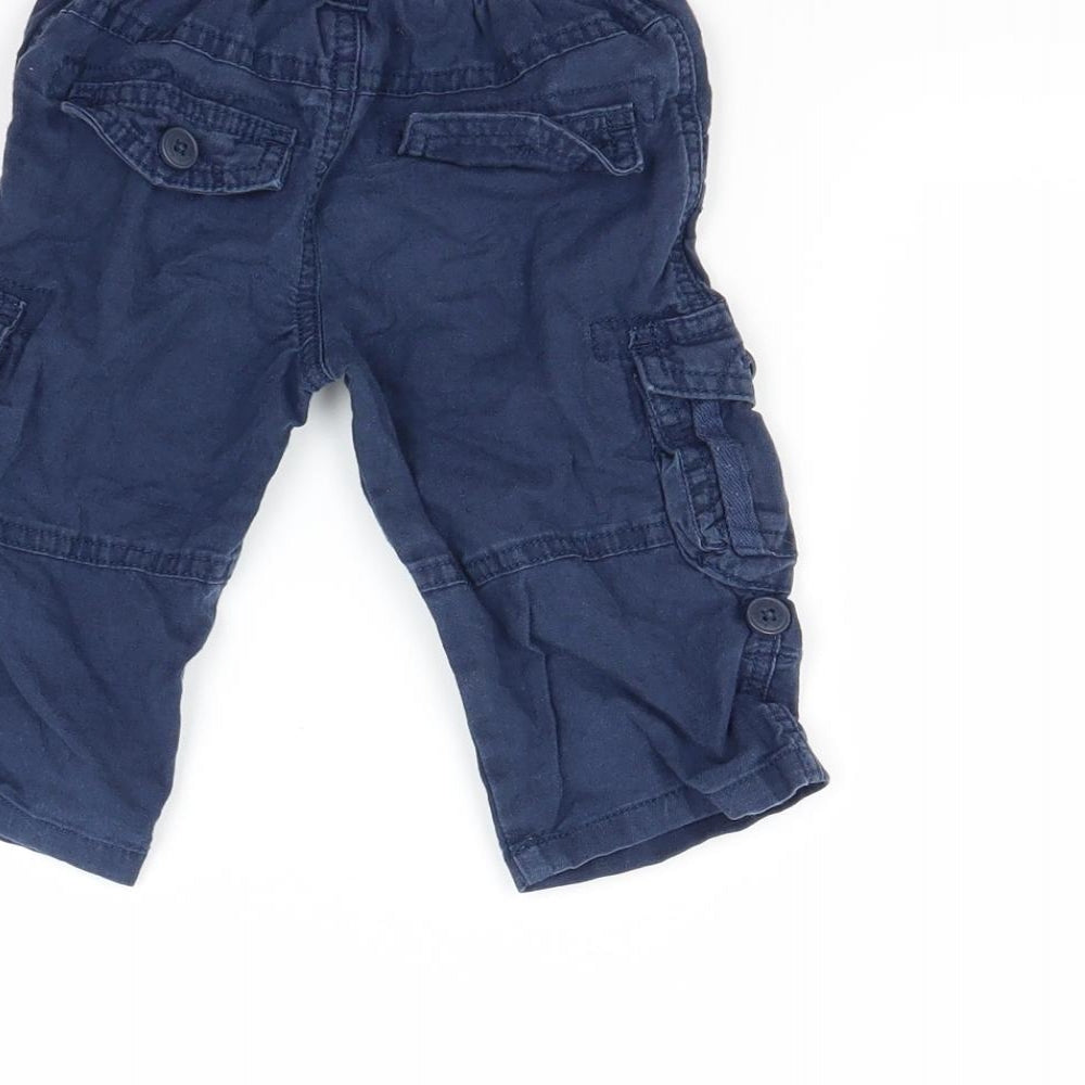 Marks & Spencer Boys Blue Cargo Trousers Size 6-9 Months