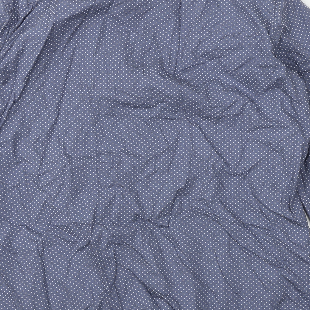 Frederik Anderson Mens Blue Polka Dot Dress Shirt Size XL