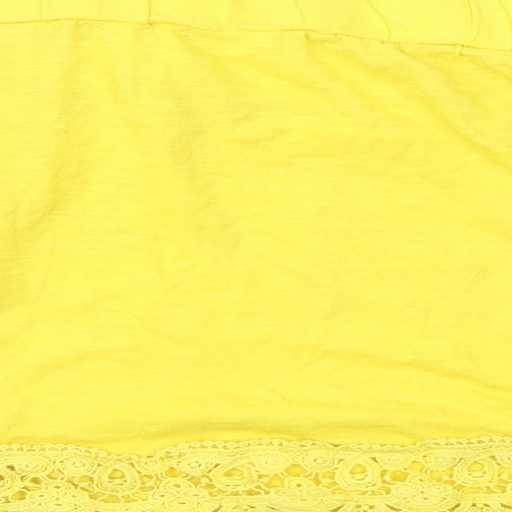 Select Womens Yellow Basic T-Shirt Size 12