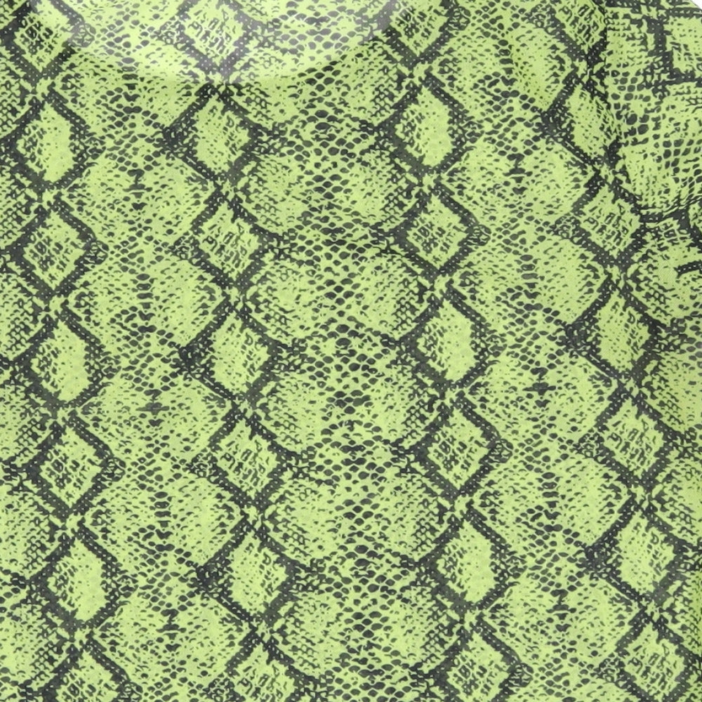 Primark Womens Green Animal Print Basic Blouse Size M