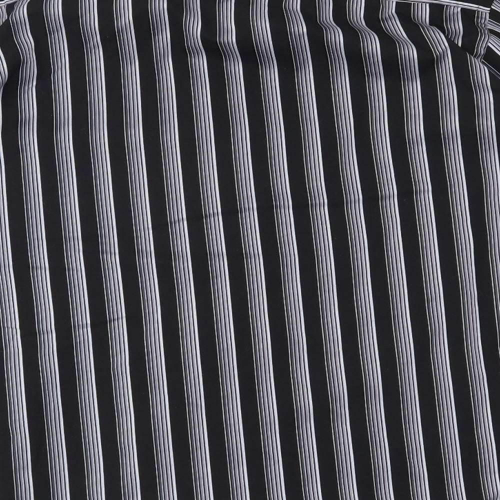 George Mens Black Striped Button-Up Size L