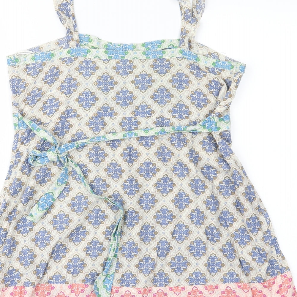NEXT Womens Blue Geometric Basic Blouse Size 12
