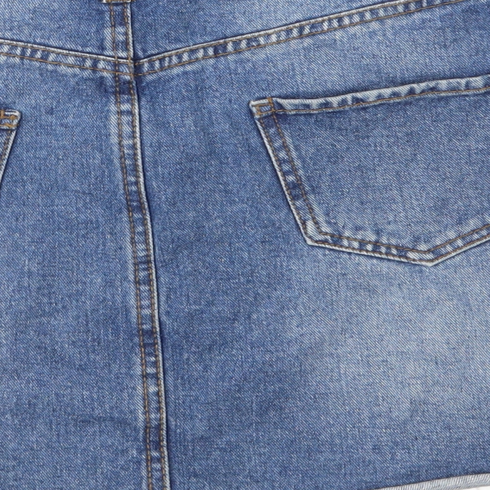 Denim & Co. Womens Blue Denim A-Line Skirt Size 6