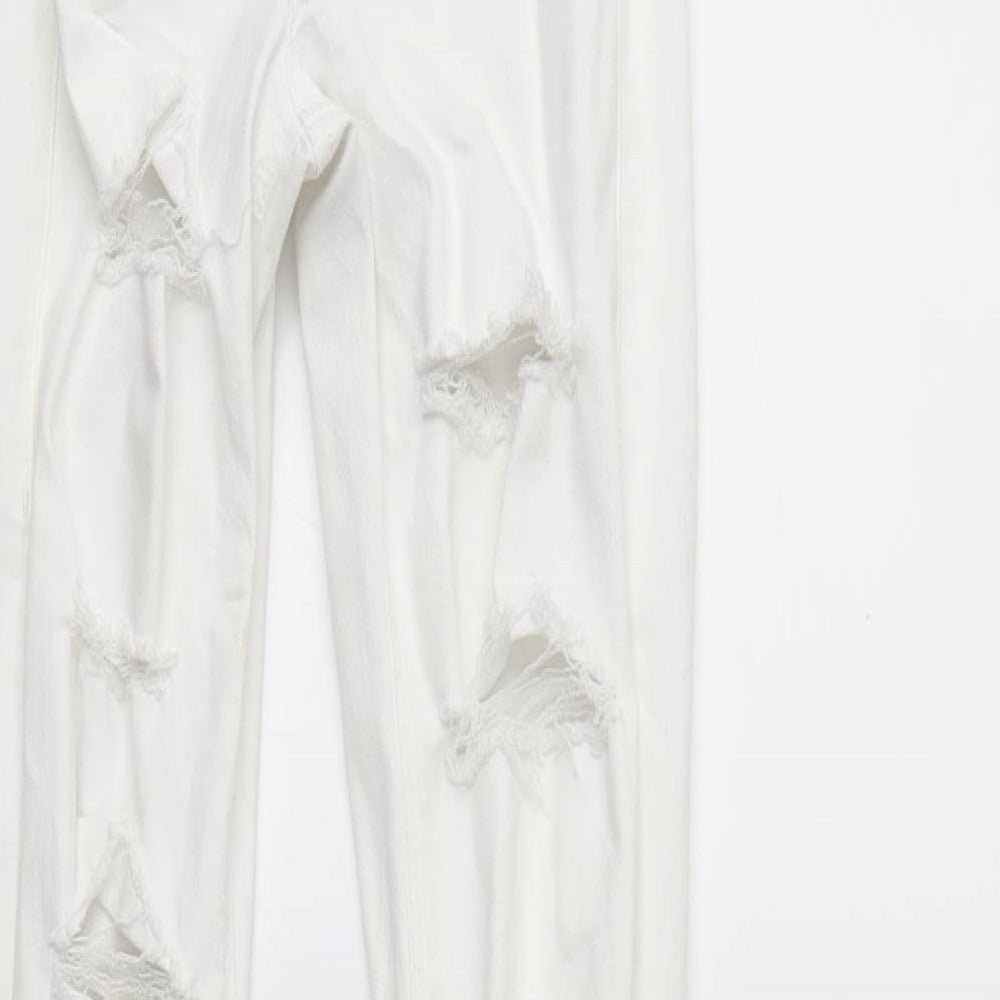 Topshop Womens White Denim Skinny Jeans Size 25 in L32 in