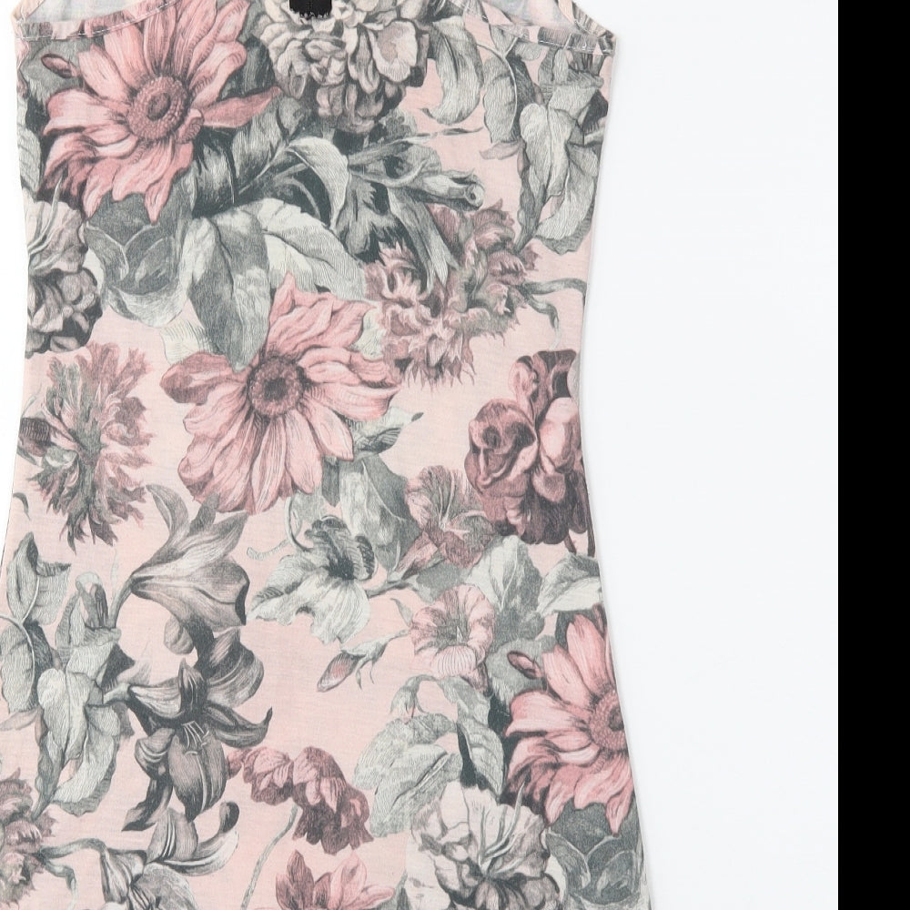 Preworn Womens Pink Floral Basic Tank Size 10