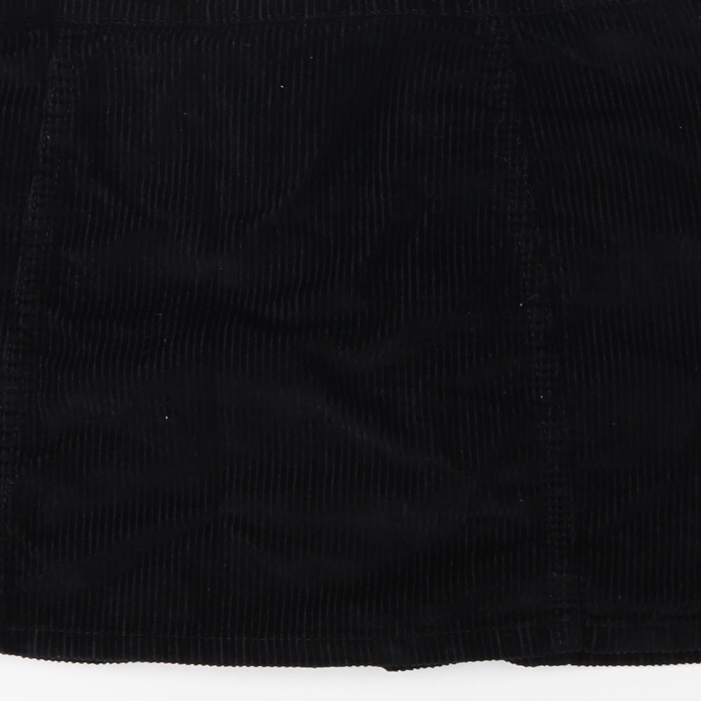 Denim & Co. Womens Black Corduroy A-Line Skirt Size 10