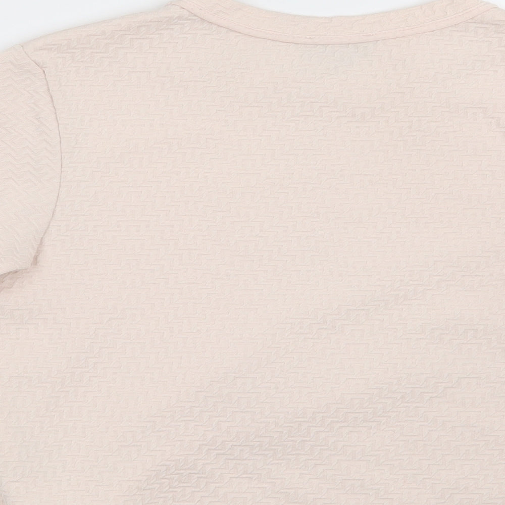 Topshop Womens Pink Geometric Pullover Sweatshirt Size 8