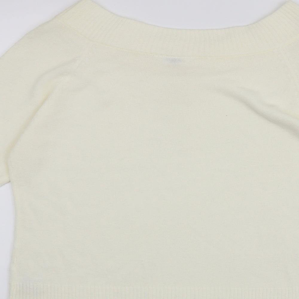 EDITIONS Womens White Pullover Jumper Size 18
