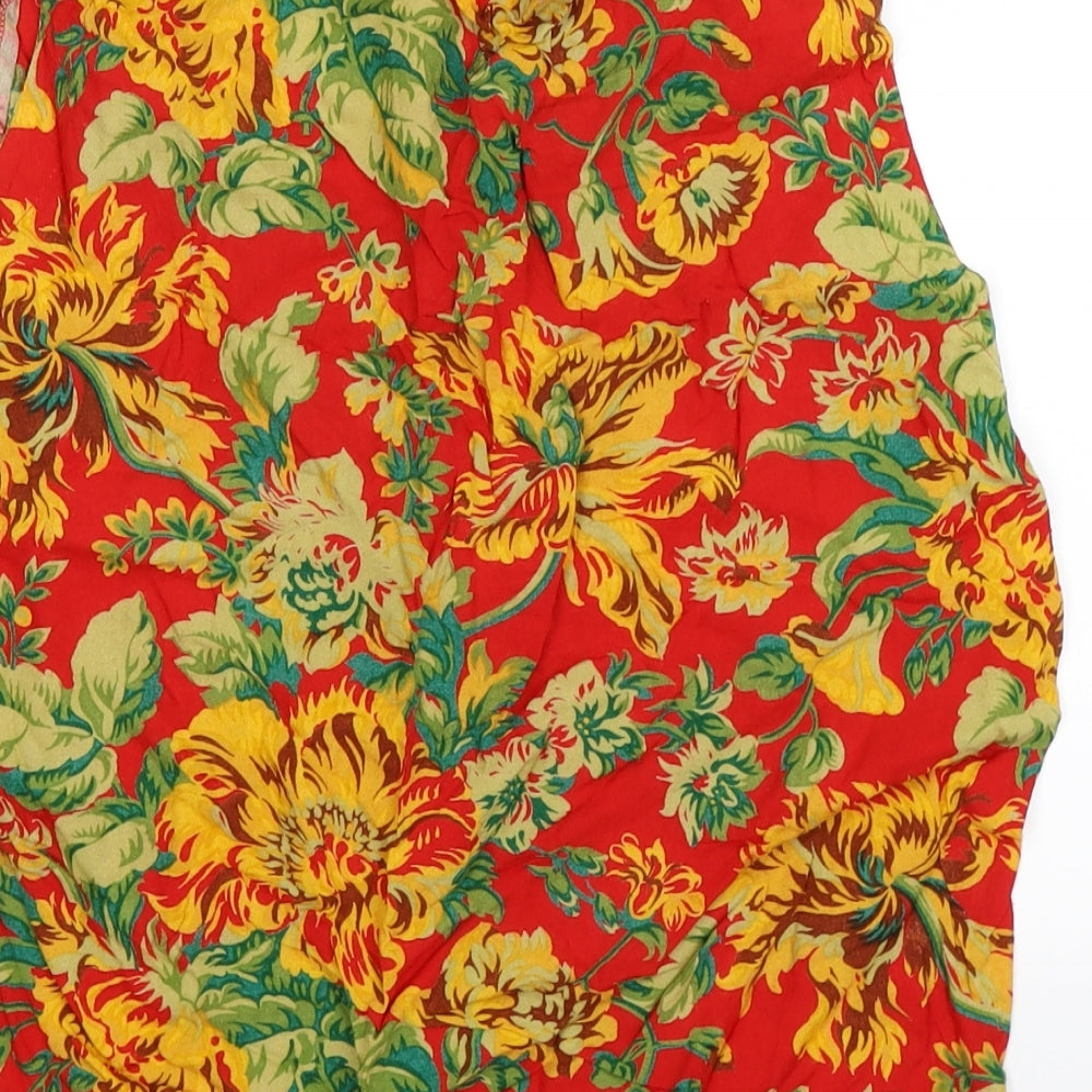 George Womens Red Floral Tunic Tank Size 14
