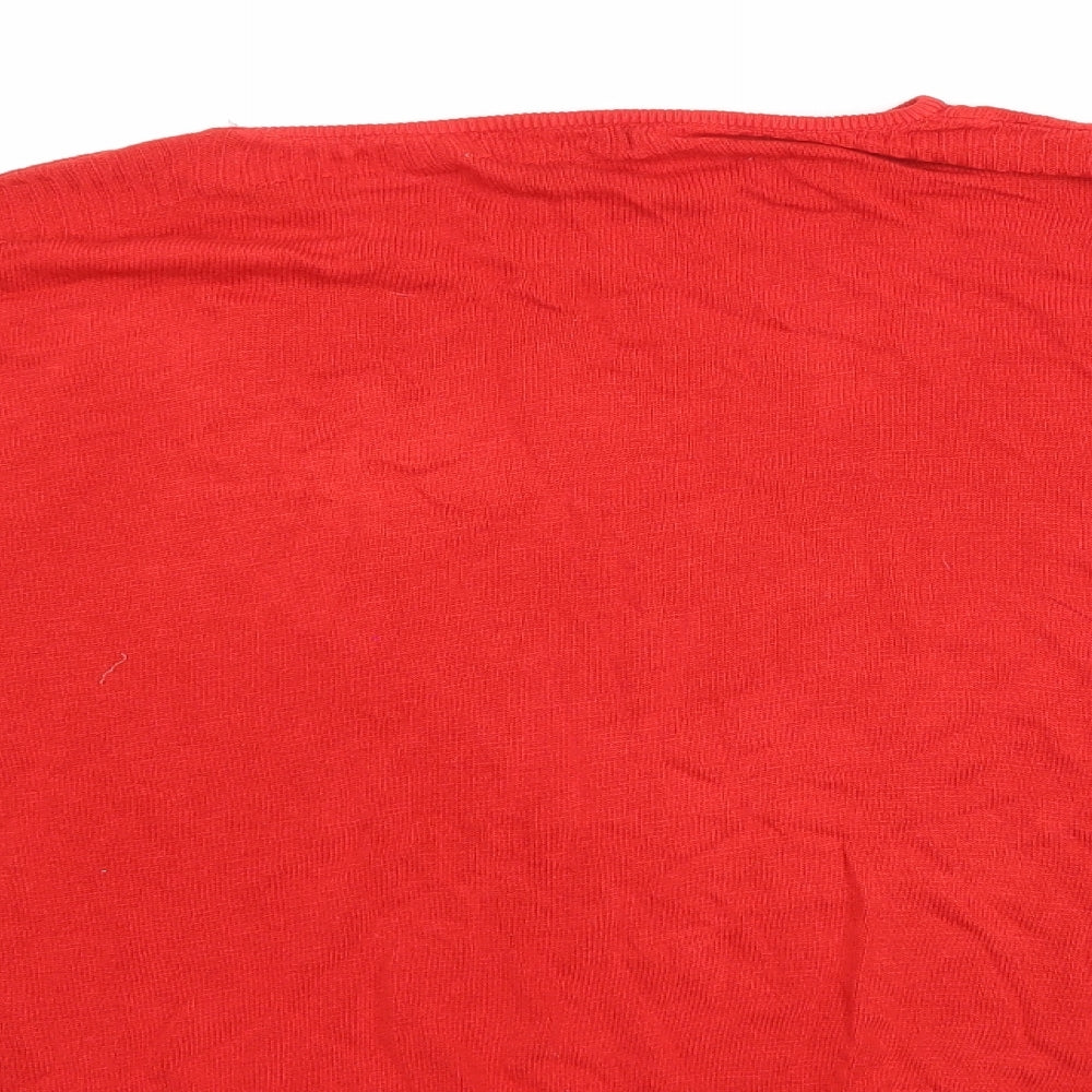 Mango Womens Red Pullover Jumper Size M