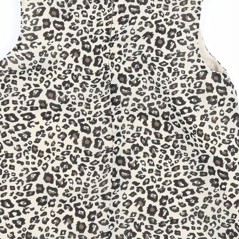 George Girls Green Animal Print Basic Tank Size 5-6 Years