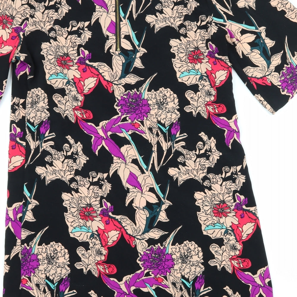 F&F Womens Black Floral Shift Size 12