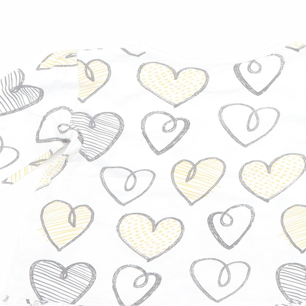 George Girls White Basic T-Shirt Size 9-12 Months - Love heart print