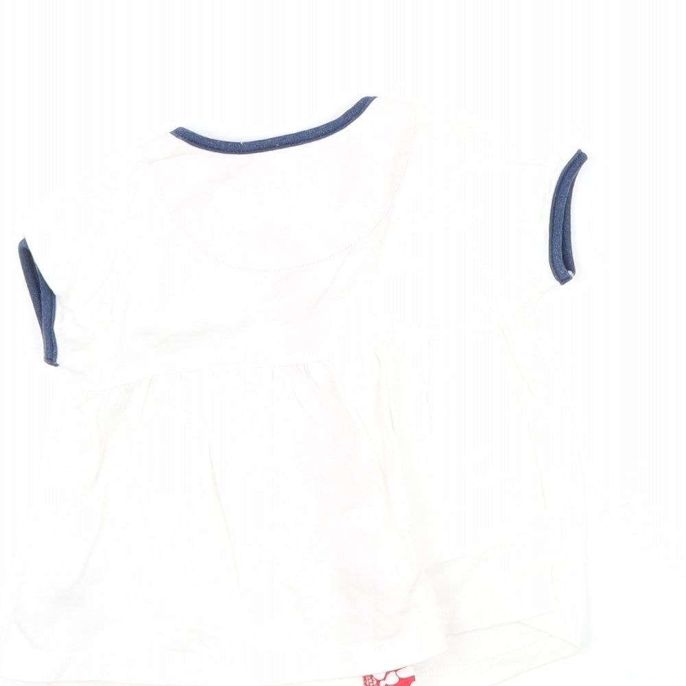 Disney Girls White Basic T-Shirt Size 3-6 Months - Disney Daisy duck