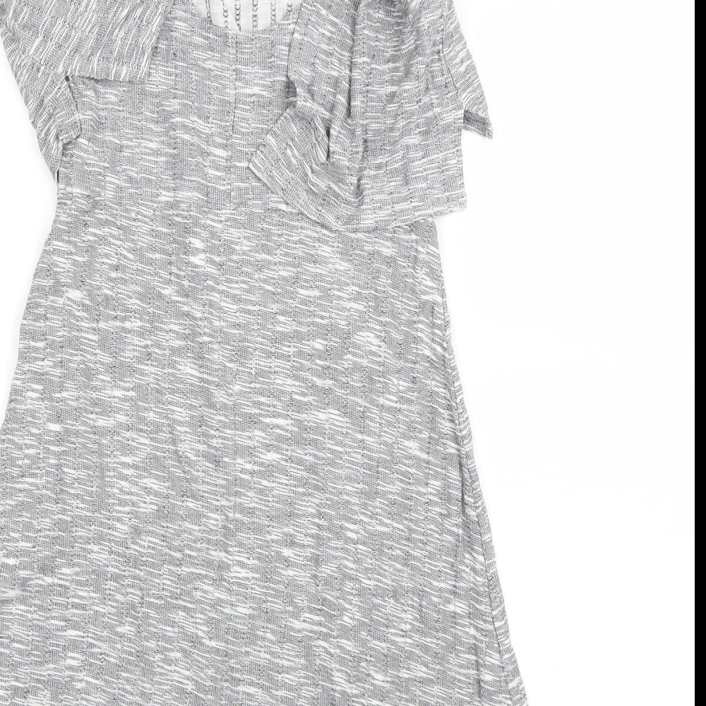 Topshop Womens Grey Fit & Flare Size 10