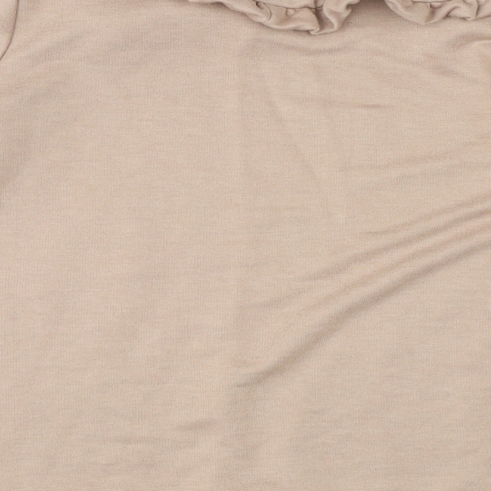 Boohoo Womens Beige Pullover Sweatshirt Size 12