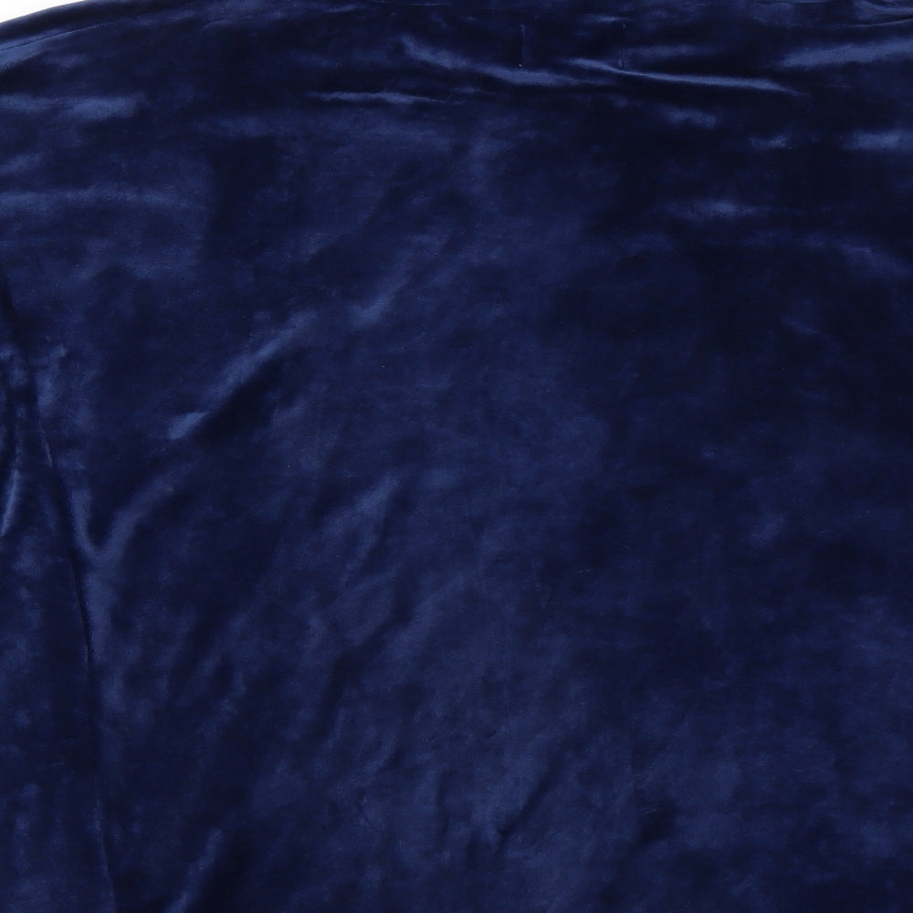 Time To Dream Womens Blue Solid Fleece Top Pyjama Top Size M - lounge wear
