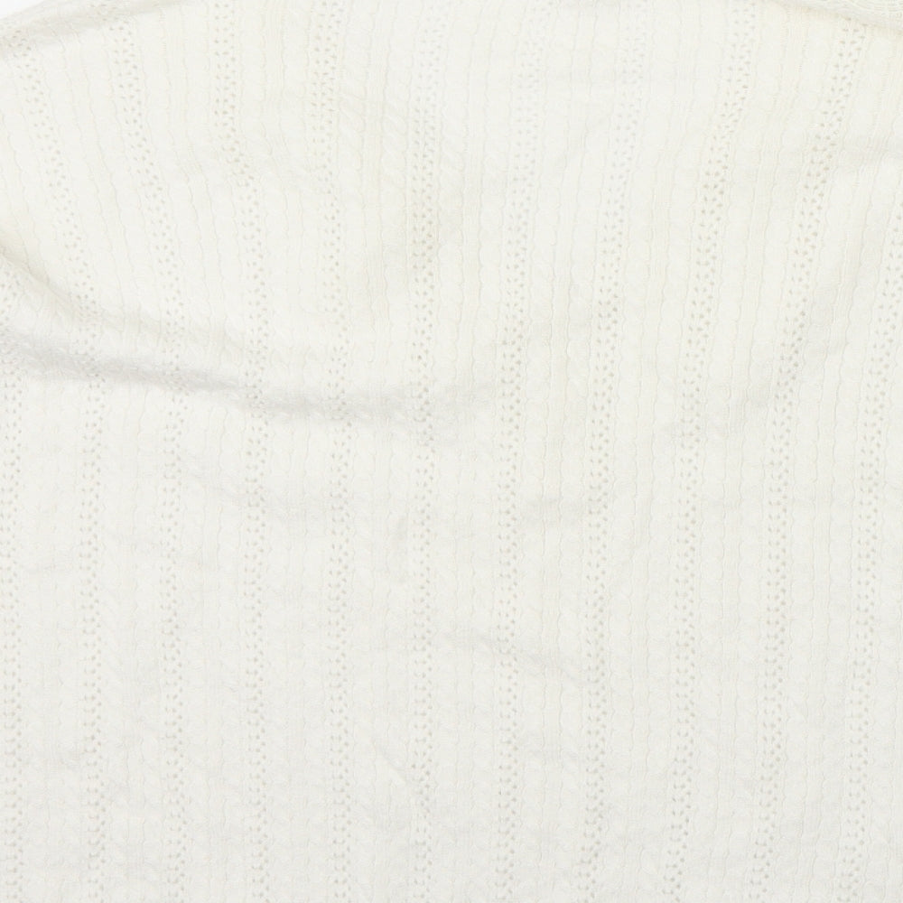 Sainsburys Womens White Pullover Jumper Size 12 - lace detail