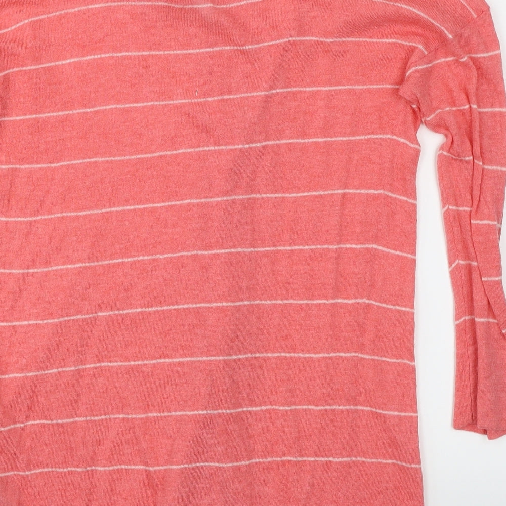 Great Plains Womens Pink Striped Cardigan Jumper Size S