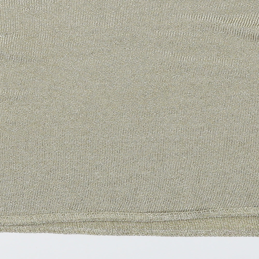 Preoworn Womens Gold Cropped T-Shirt Size 10