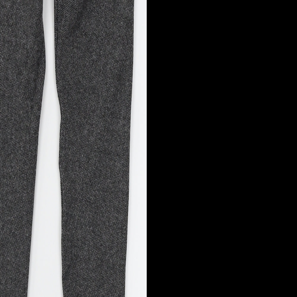 Zara Womens Grey Herringbone Trousers Size S L24 in