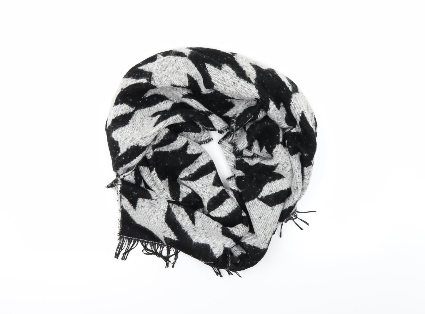 George Womens Black Geometric Scarf