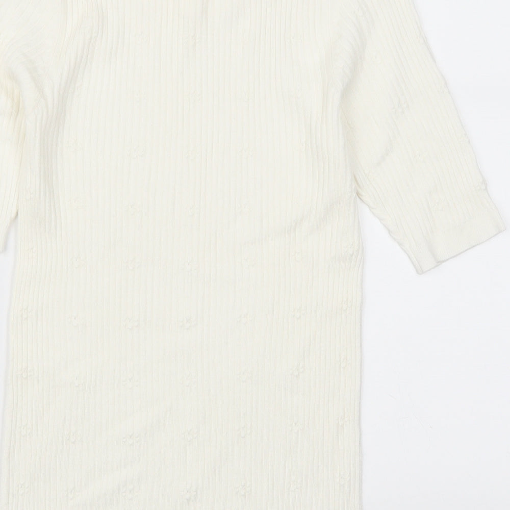 F&F Womens White Pullover Jumper Size 6