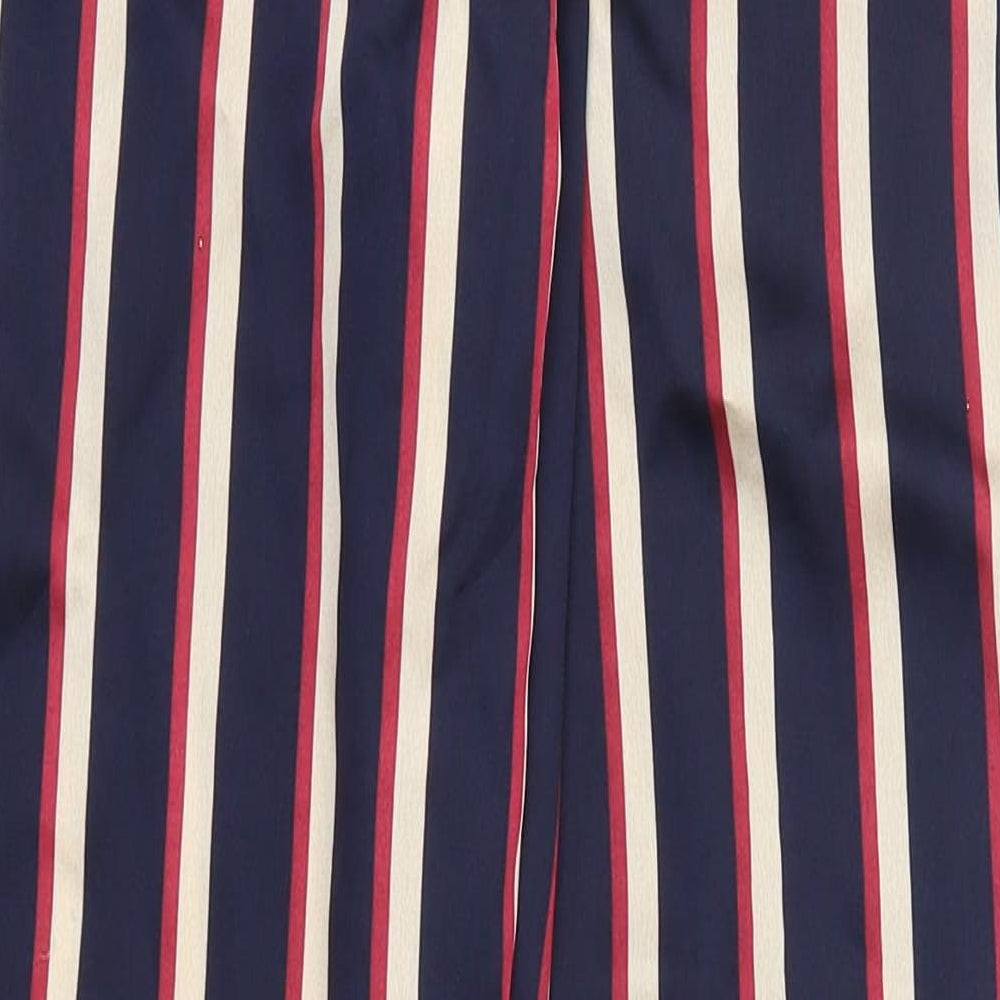 Pretty Little Thing Womens Blue Striped Trousers Size 8 L29 in